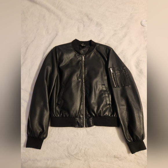 Faux leather bomber jacket - Picture 1 of 2